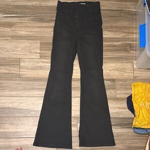 Free People We the Free Flared Black Denim Jeans